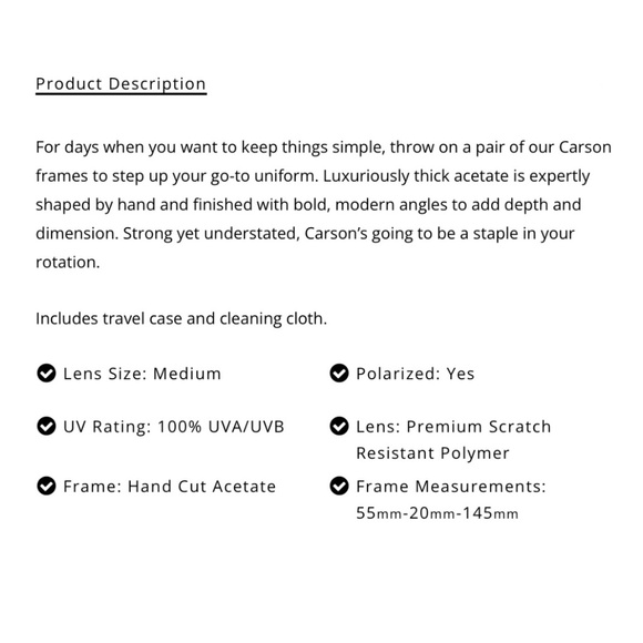 DIFF Carson Black Polarized Sunglasses with DIFF case and cleaning cloth - Picture 4 of 9